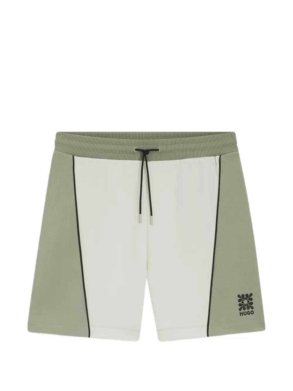 HUGO panelled logo-print track shorts - Nude