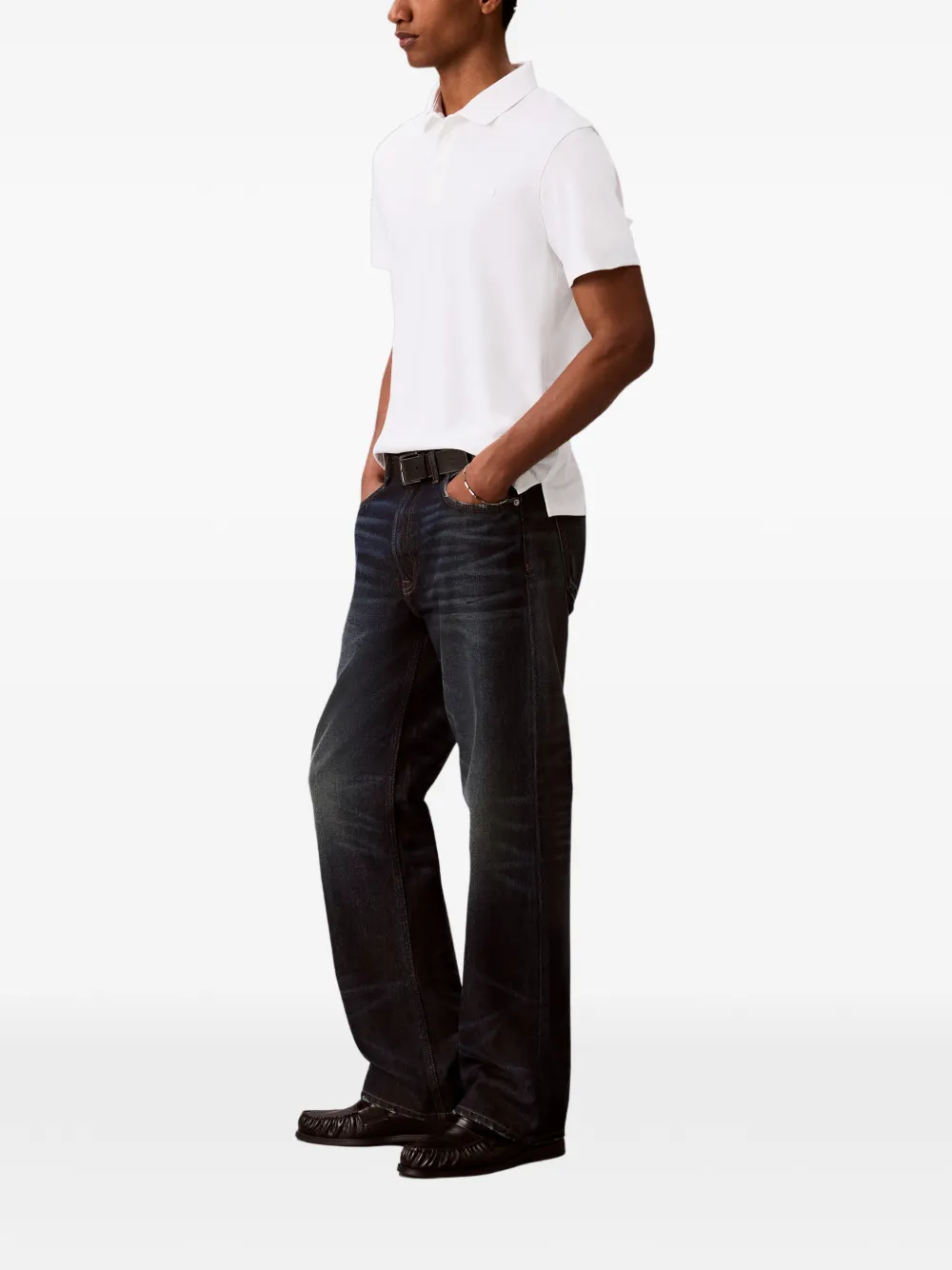 Calvin Klein Poloshirt met logopatch Wit