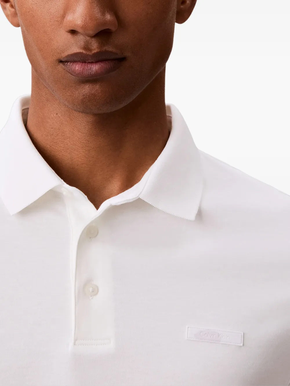 Calvin Klein Poloshirt met logopatch Wit