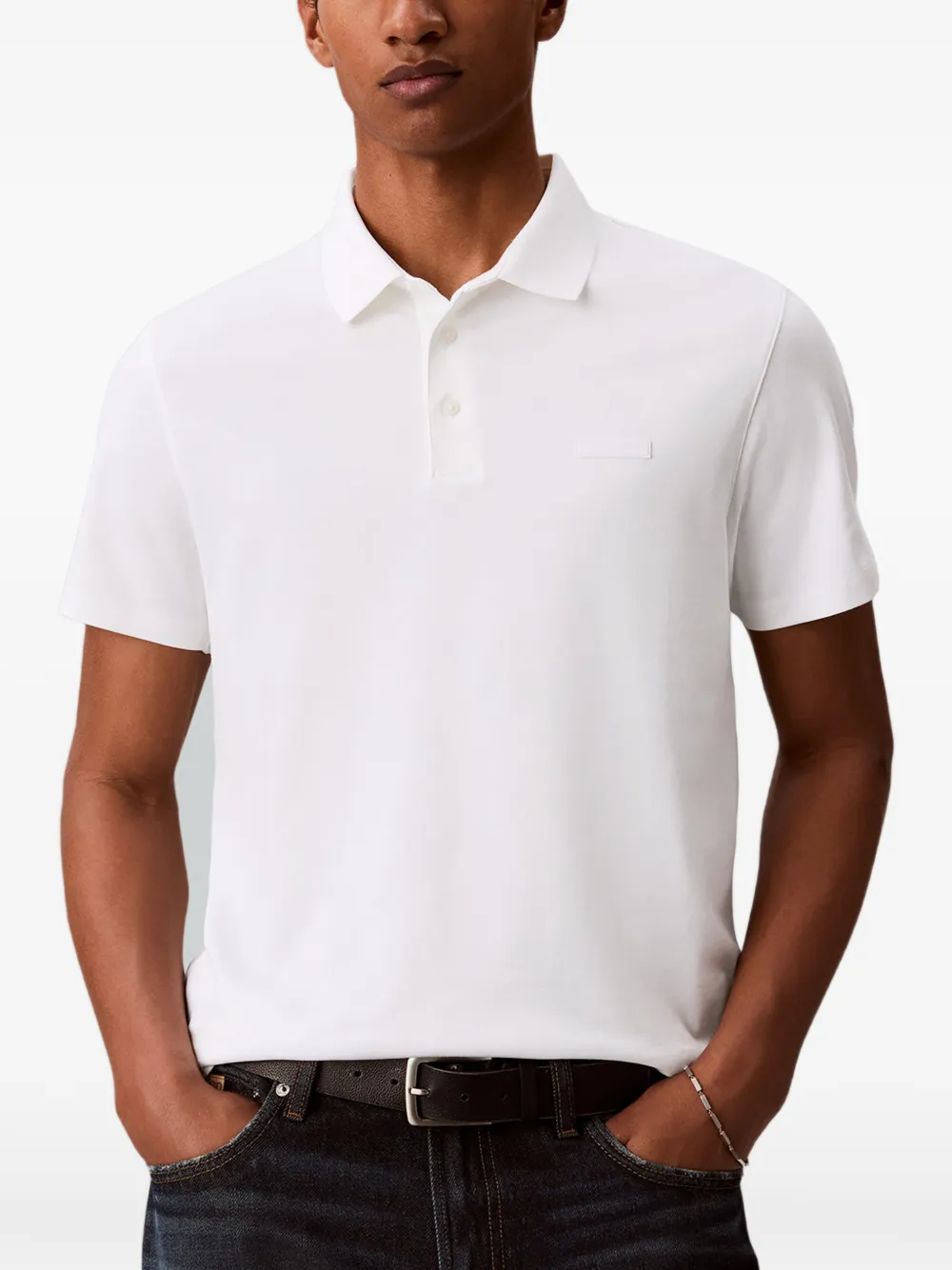 Calvin Klein Poloshirt met logopatch Wit