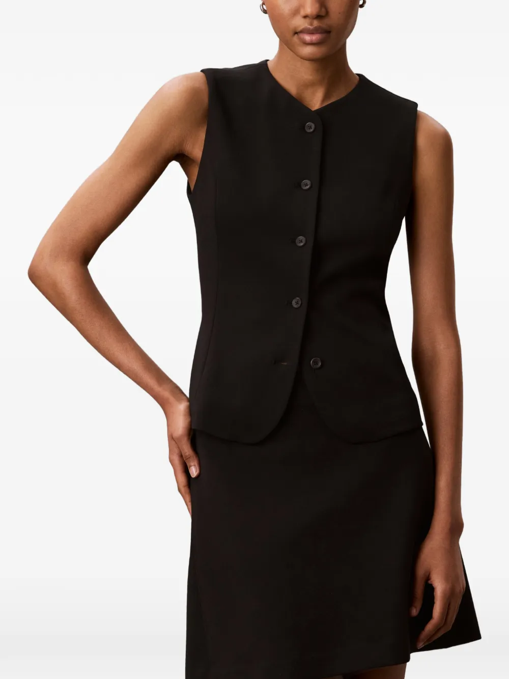 Calvin Klein Gilet met knopen Zwart