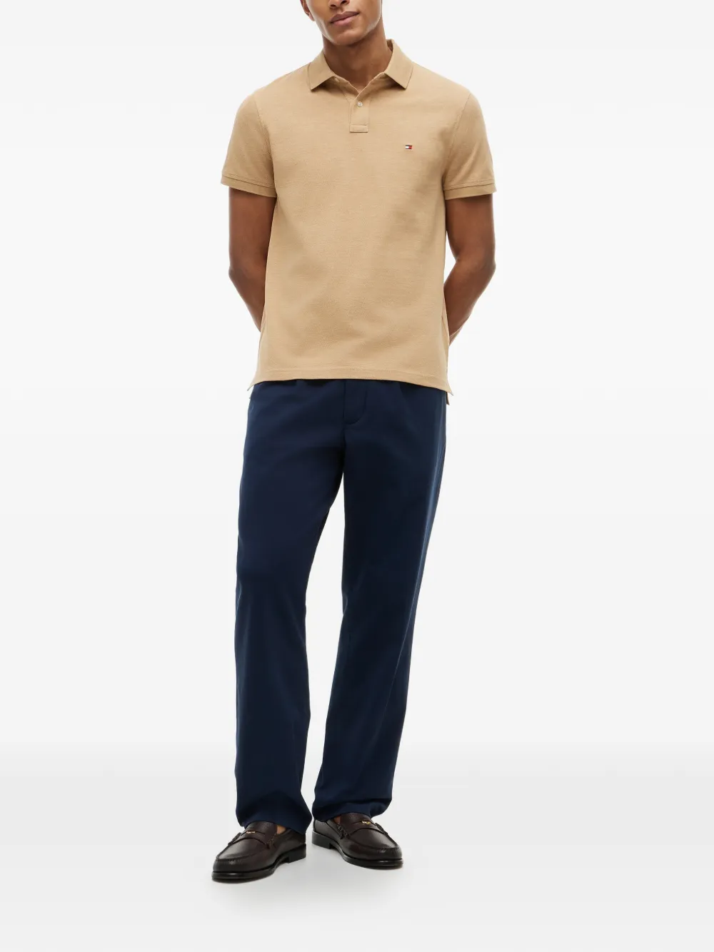 Tommy Hilfiger 1985 poloshirt met geborduurd logo Beige
