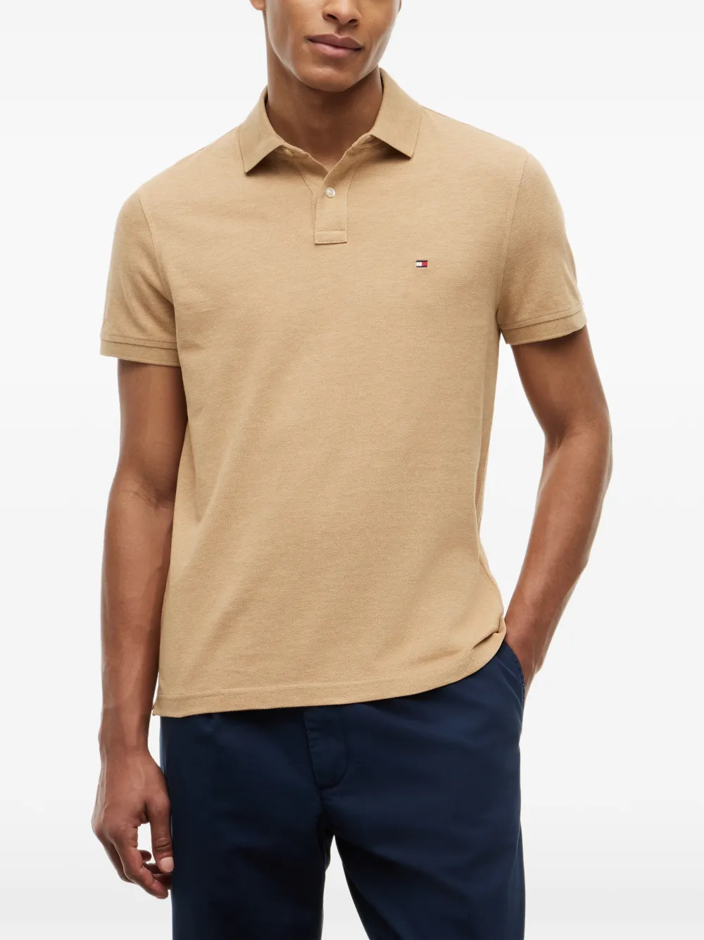 Tommy Hilfiger 1985 poloshirt met geborduurd logo Beige