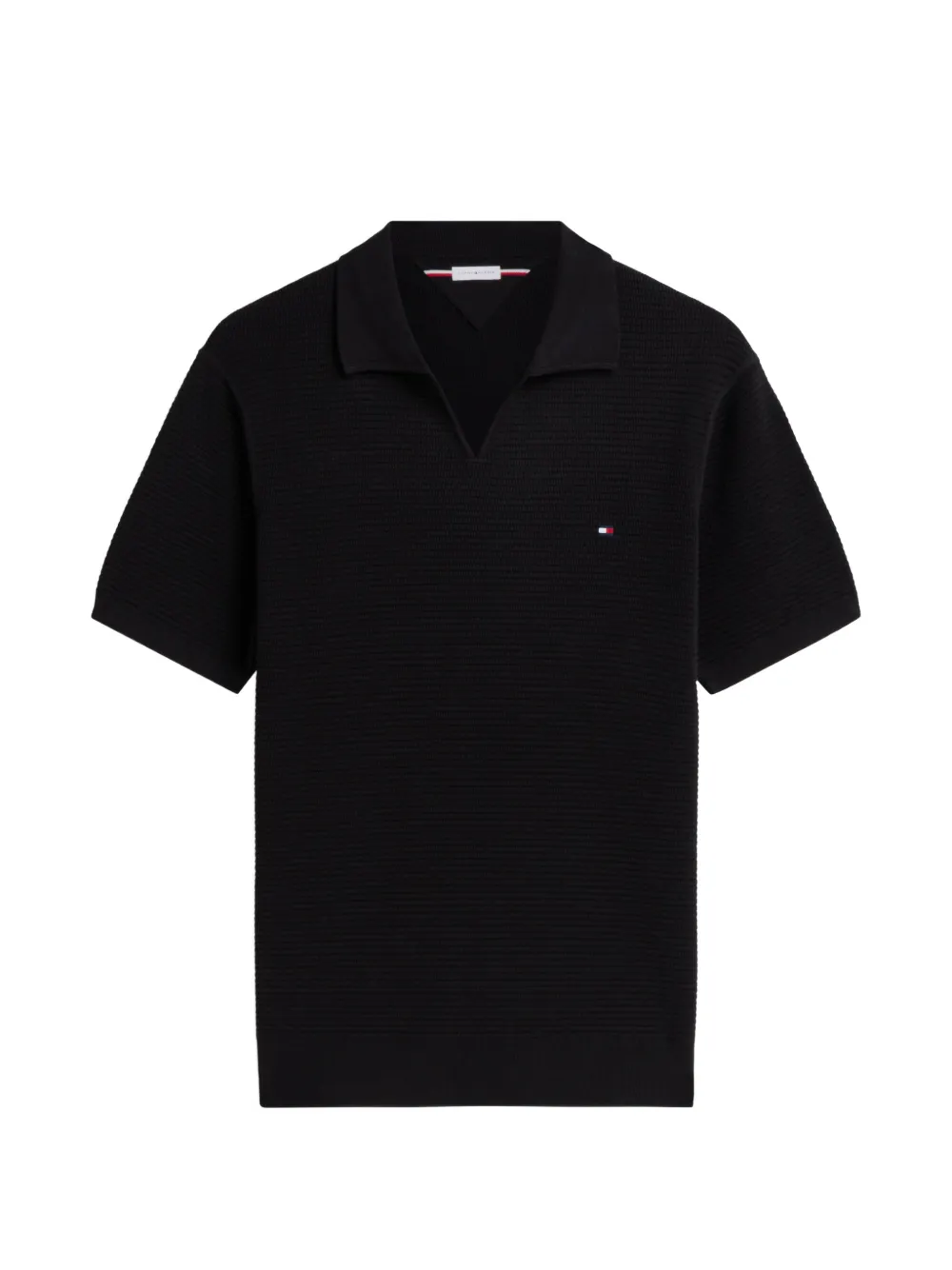 Tommy Hilfiger waffle-knit V-neck t-shirt - Nero