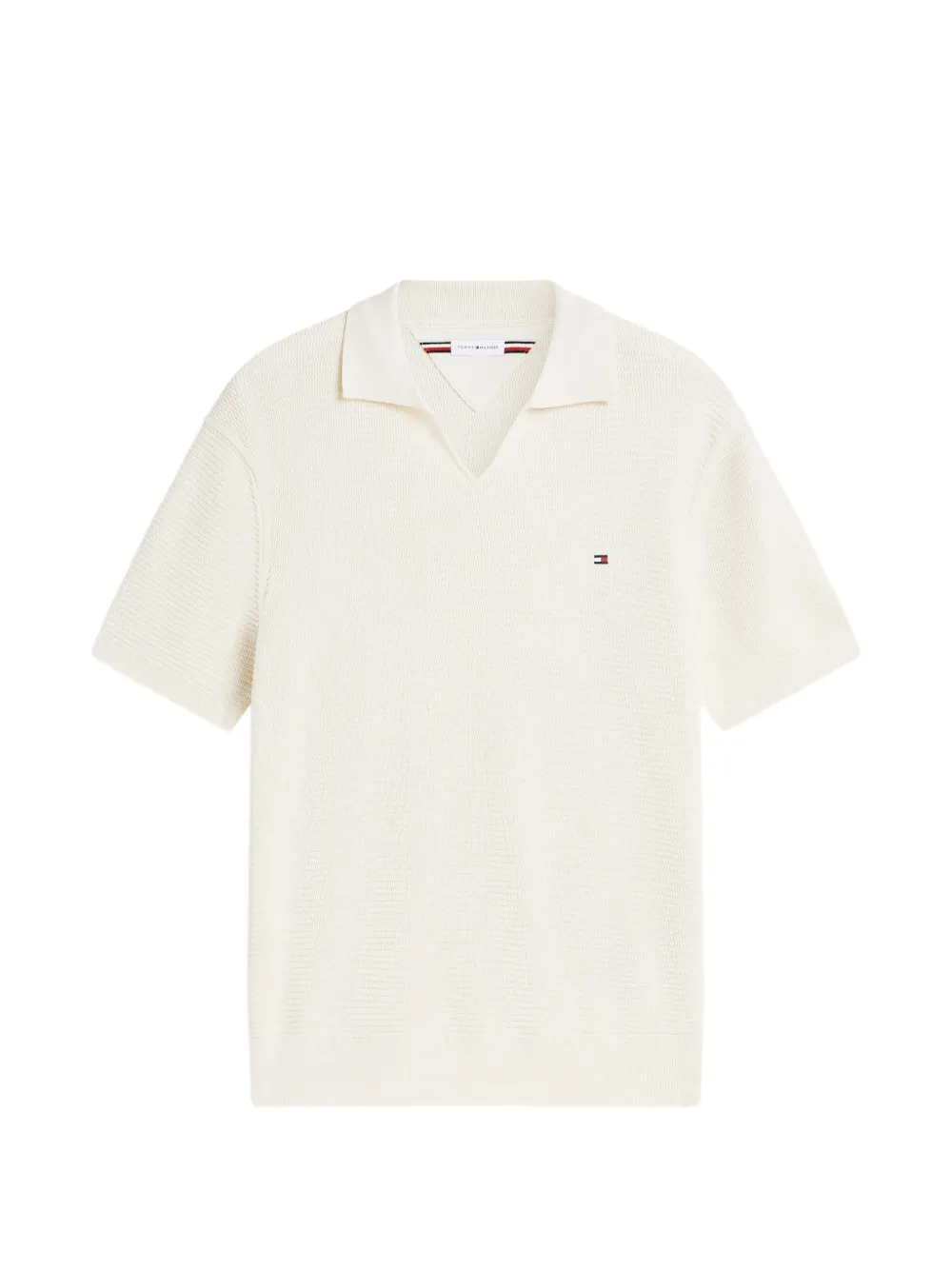Tommy Hilfiger textured open-collar t-shirt - Nude
