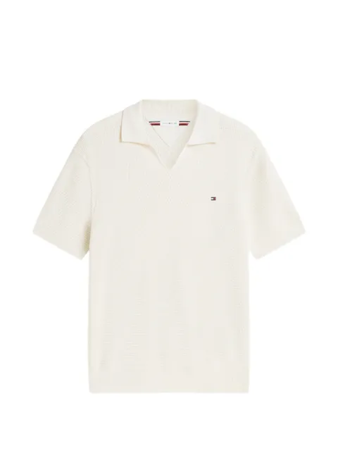 Tommy Hilfiger textured open-collar t-shirt