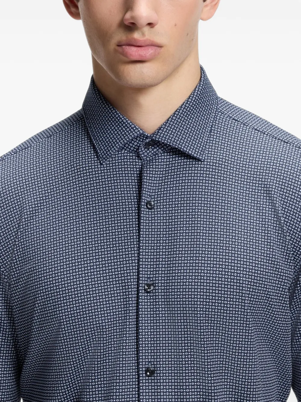 HUGO Kenno overhemd met geometrische print Blauw