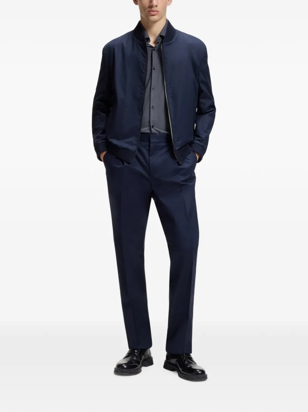 HUGO Kenno overhemd met geometrische print Blauw