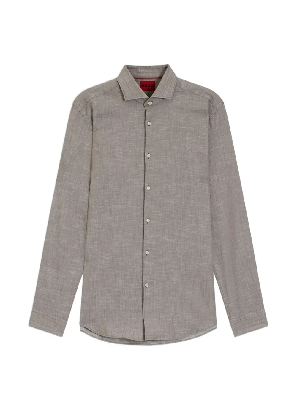 HUGO slub-texture long-sleeve shirt - Grau