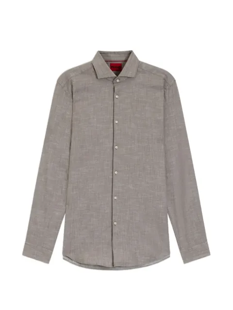 HUGO slub-texture long-sleeve shirt
