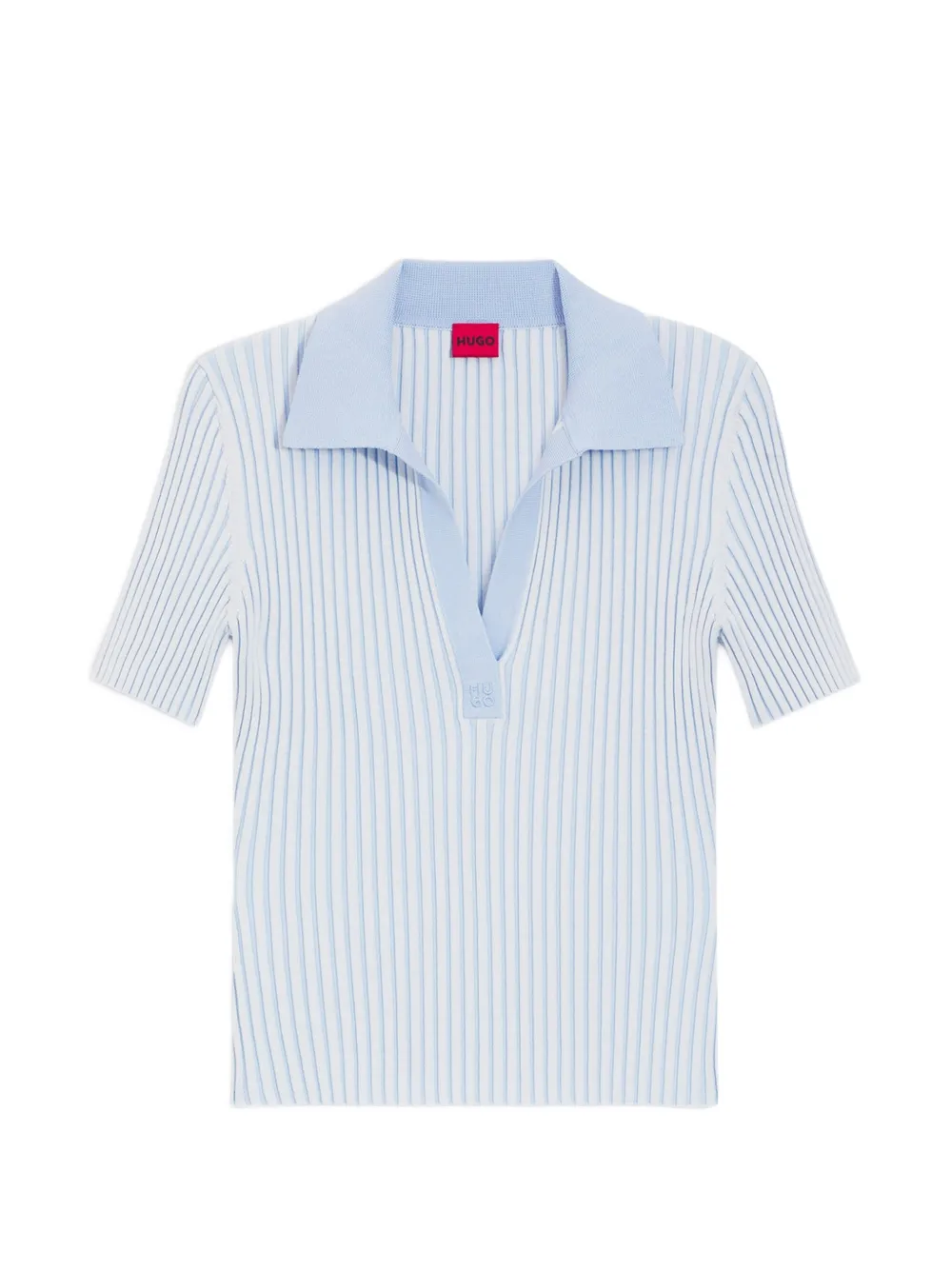 HUGO ribbed-knit striped T-shirt - Blau