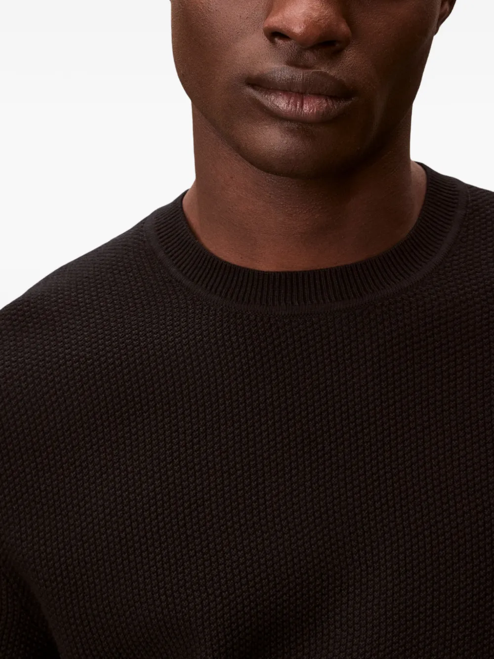 Calvin Klein Gebreide trui met textuur Zwart