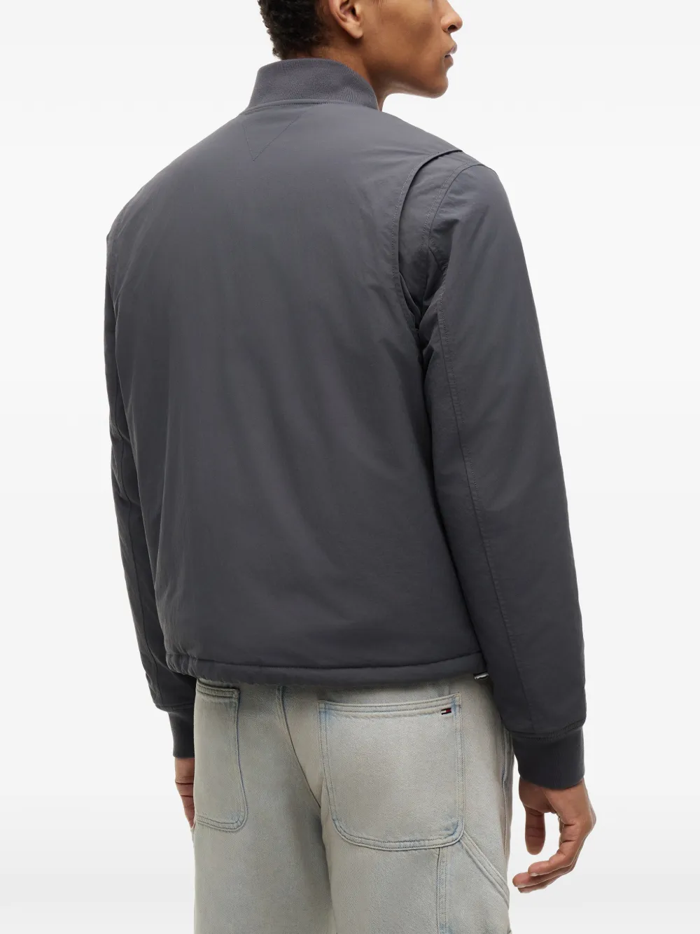 Tommy Hilfiger Bomberjack met logopatch en rits Grijs