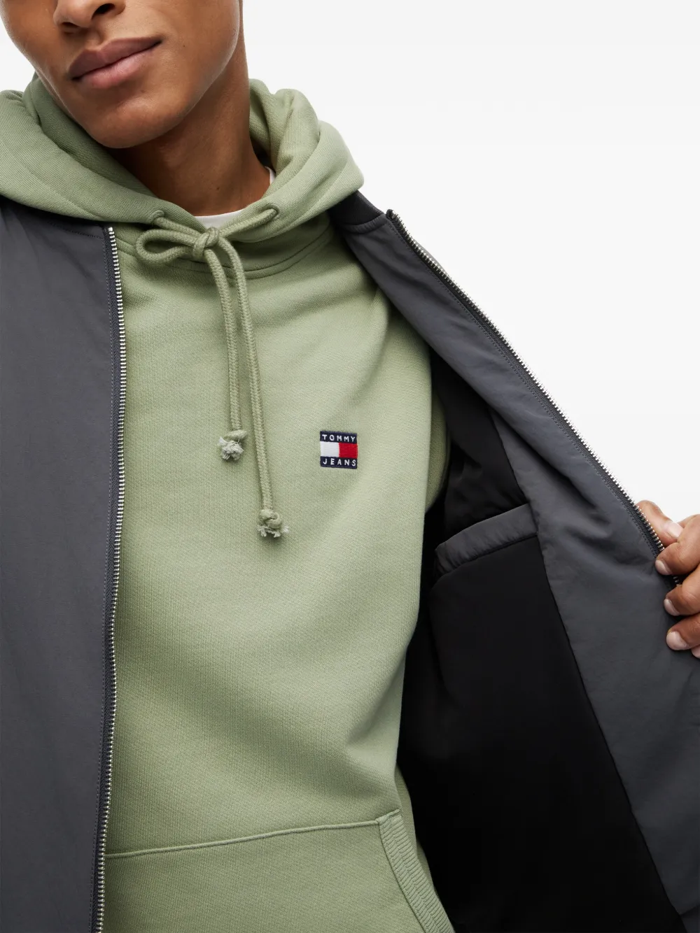 Tommy Hilfiger Bomberjack met logopatch en rits Grijs