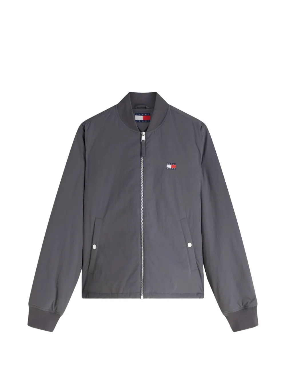 Tommy Hilfiger logo-patch zip-up bomber jacket - Grigio