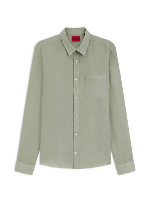 HUGO long-sleeve chest-pocket shirt