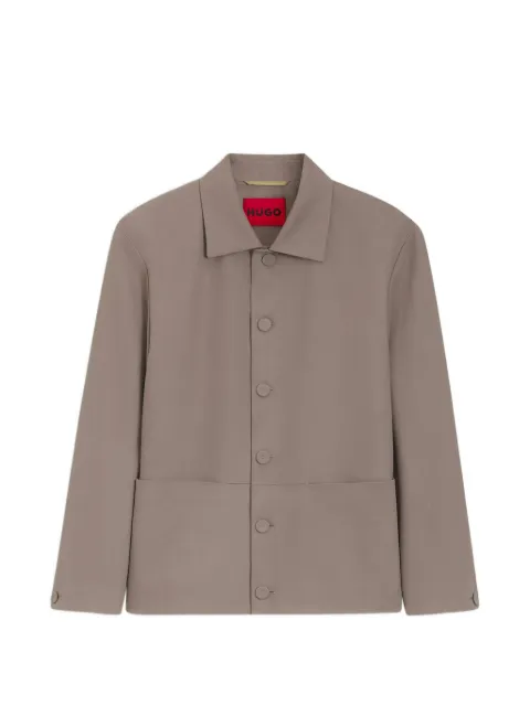 HUGO button-up patch-pocket shirt jacket