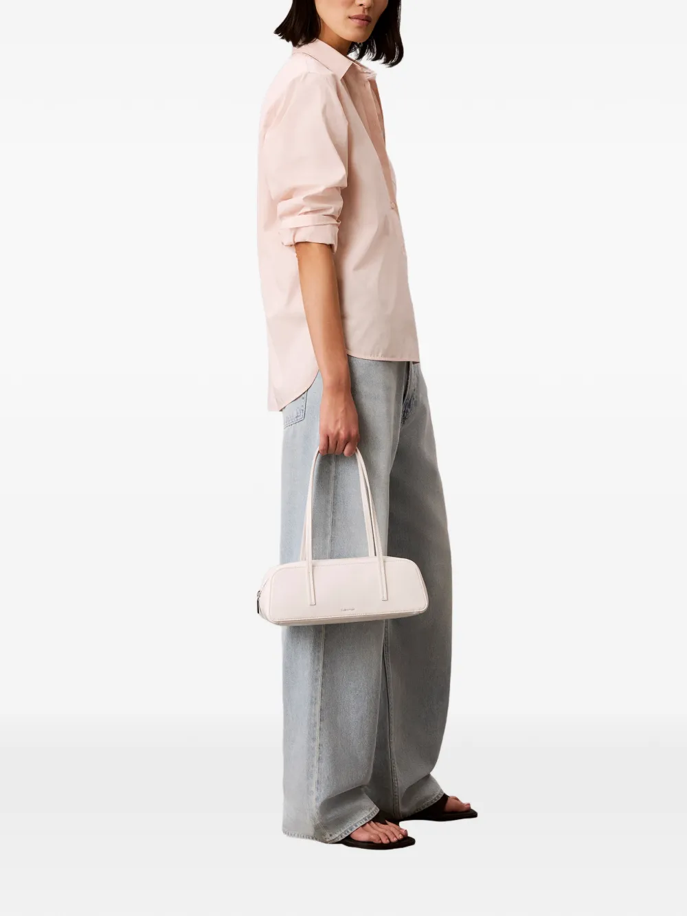 Calvin Klein Schoudertas met logoplakkaat Wit