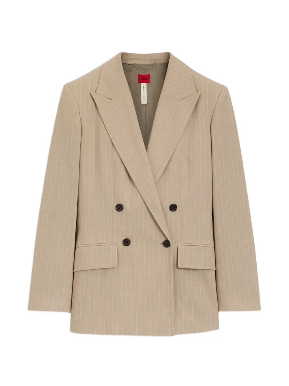 HUGO pinstripe double-breasted blazer - Nude