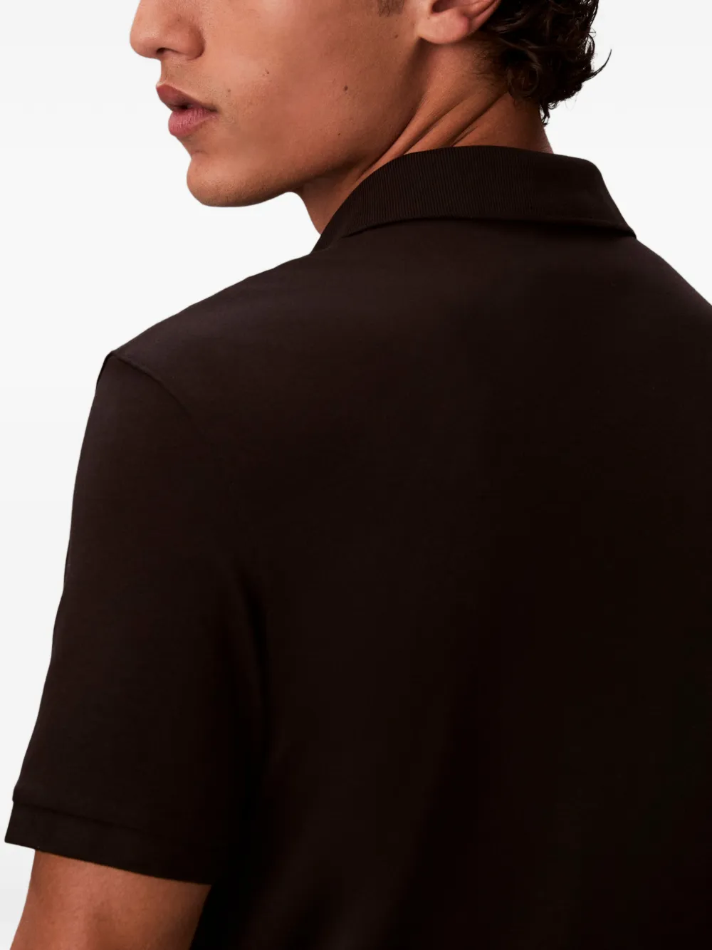 Calvin Klein Poloshirt met logopatch en ritssluiting Zwart