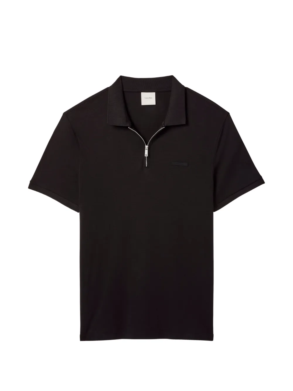 Calvin Klein zip-fastening logo-patch polo shirt - Nero