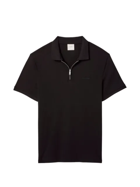 Calvin Klein playera tipo polo con parche del logo y cierre