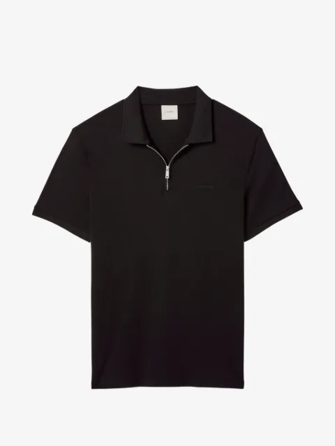 Calvin Klein zip-fastening logo-patch polo shirt