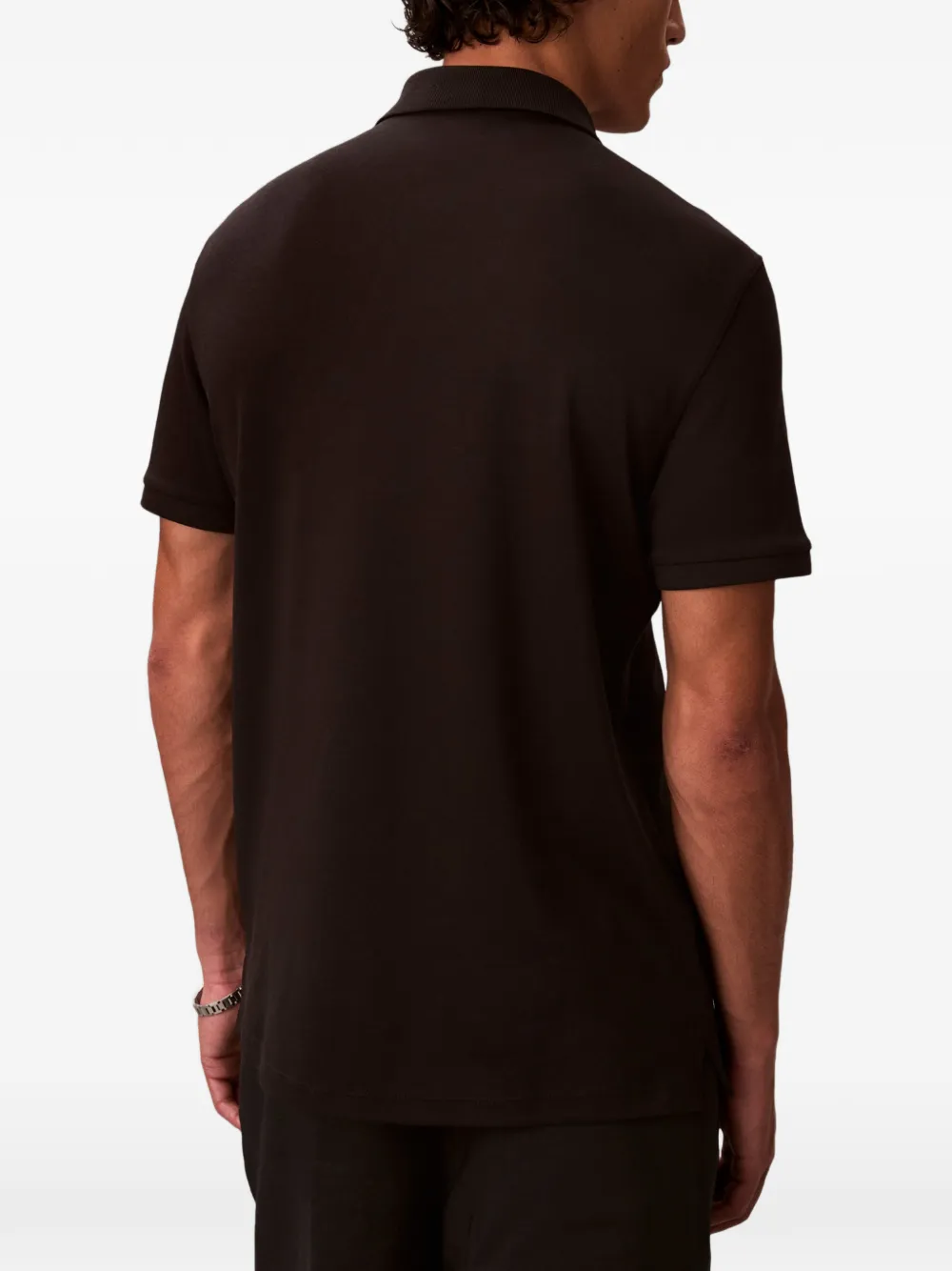 Calvin Klein Poloshirt met logopatch en ritssluiting Zwart