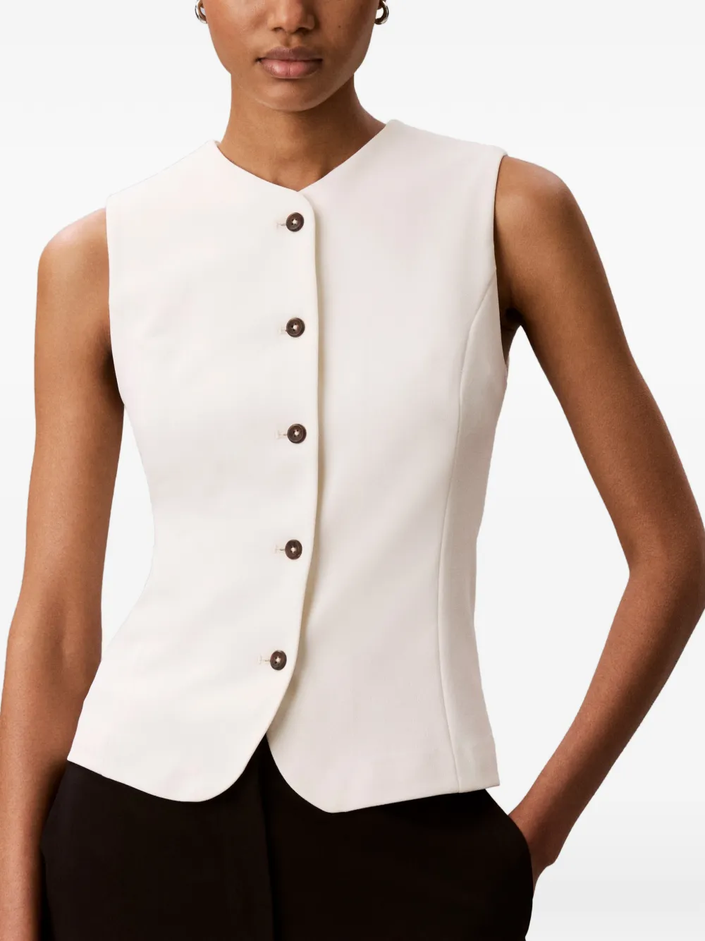 Calvin Klein Gilet met knopen Wit