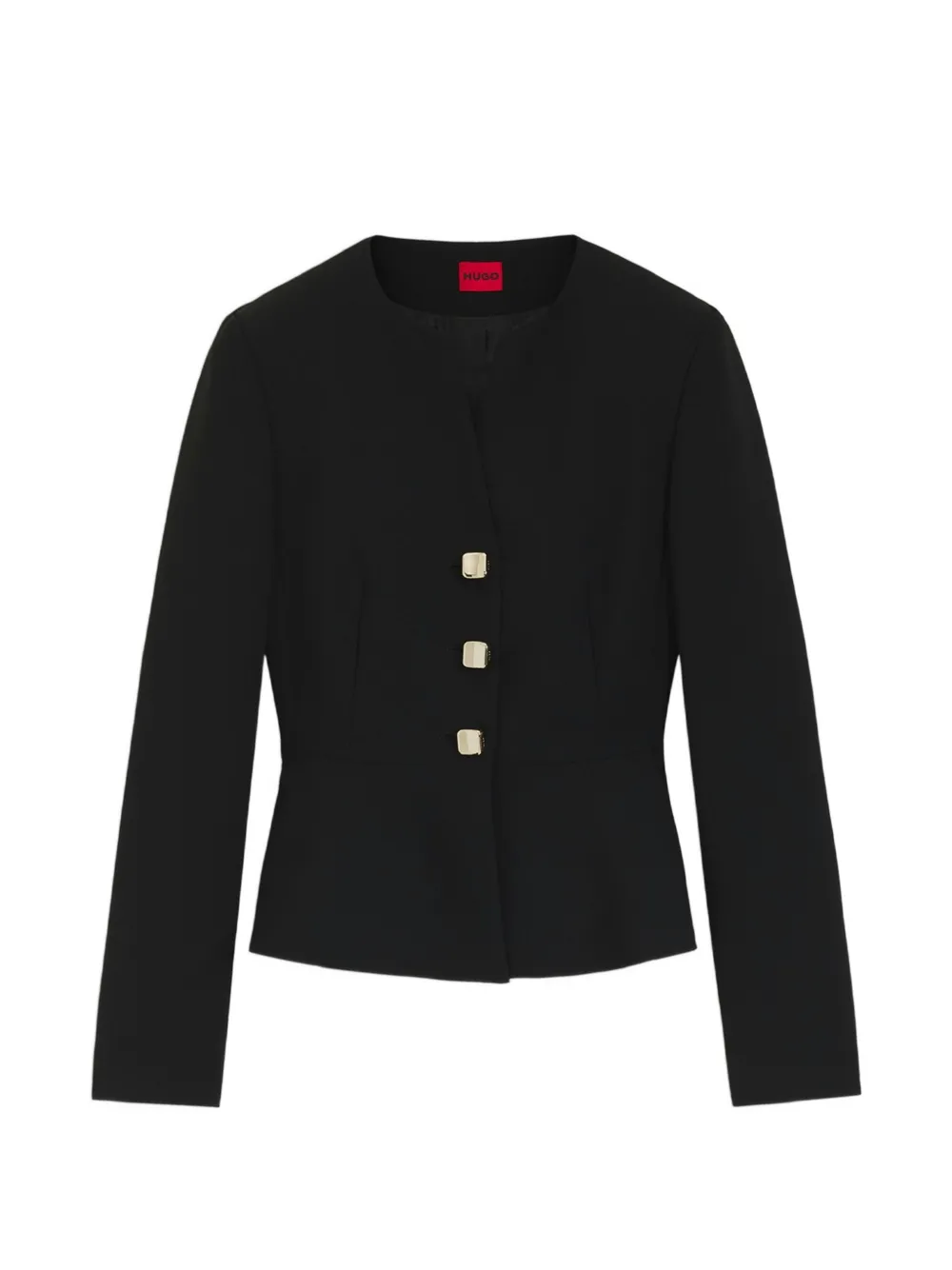 HUGO peplum-hem button-up jacket - Nero