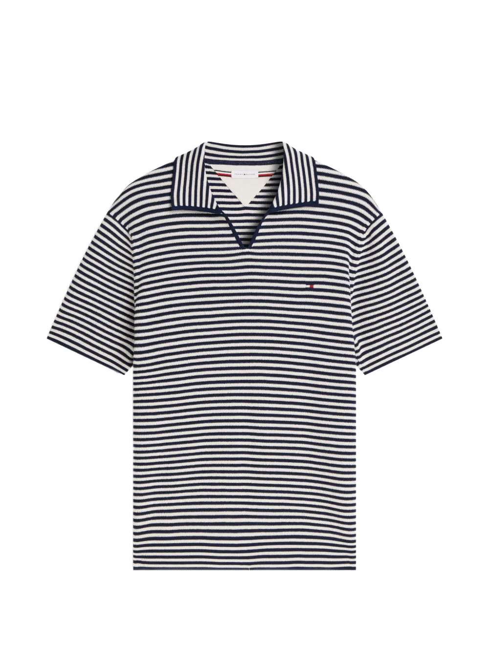 Tommy Hilfiger horizontal-stripe logo-detail t-shirt - Blu