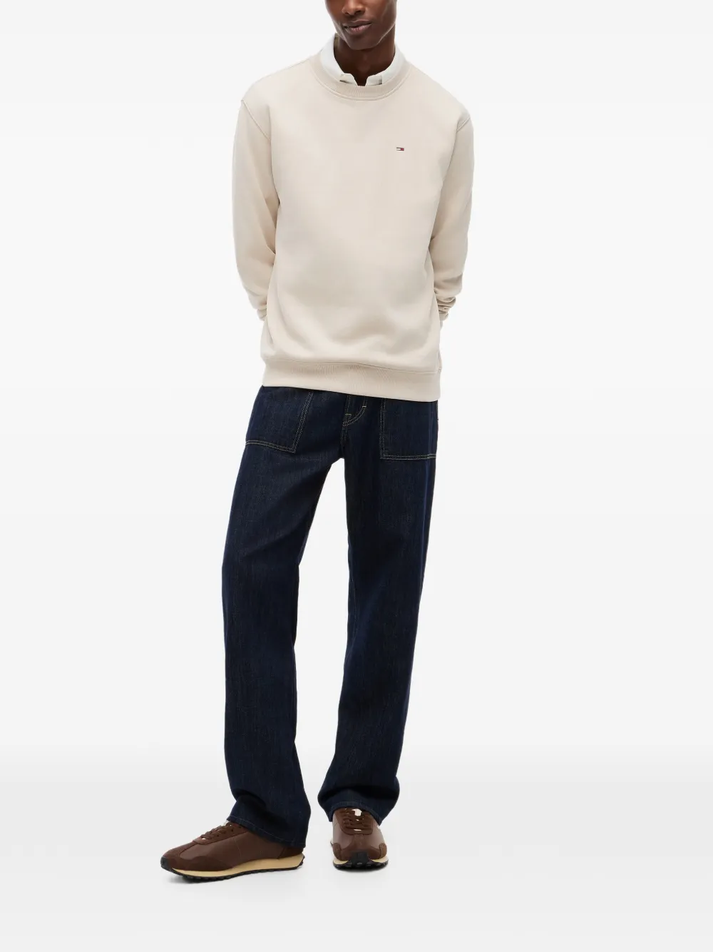 Tommy Hilfiger Sweater met logopatch Beige