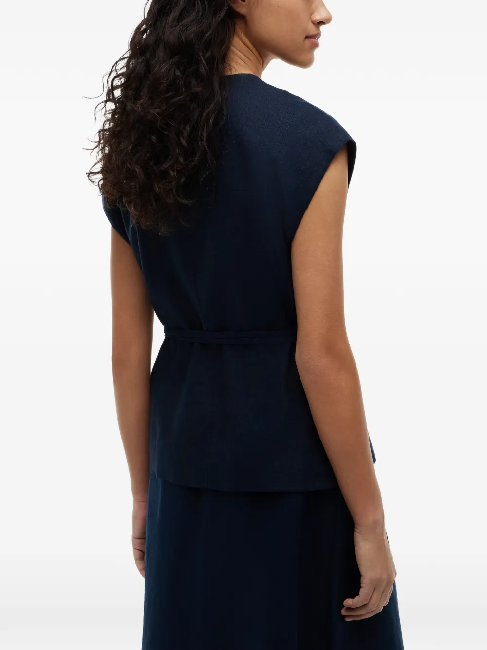Tommy Hilfiger Gewikkeld gilet met ceintuur Blauw