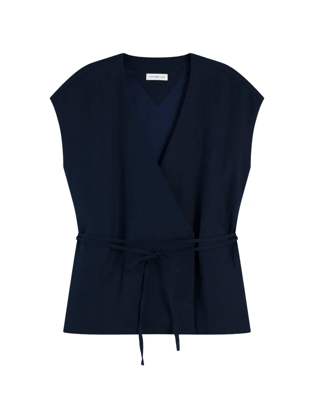 Tommy Hilfiger wrap-style belted waistcoat - Blu
