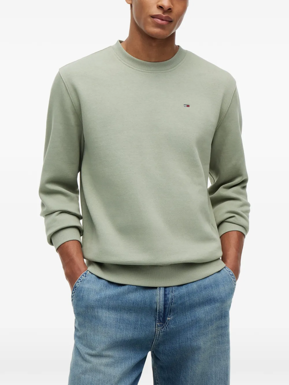 Tommy Hilfiger Sweater met logopatch Groen