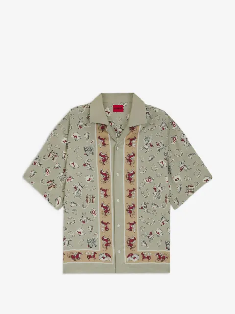 HUGO camisa con estampado ecuestre