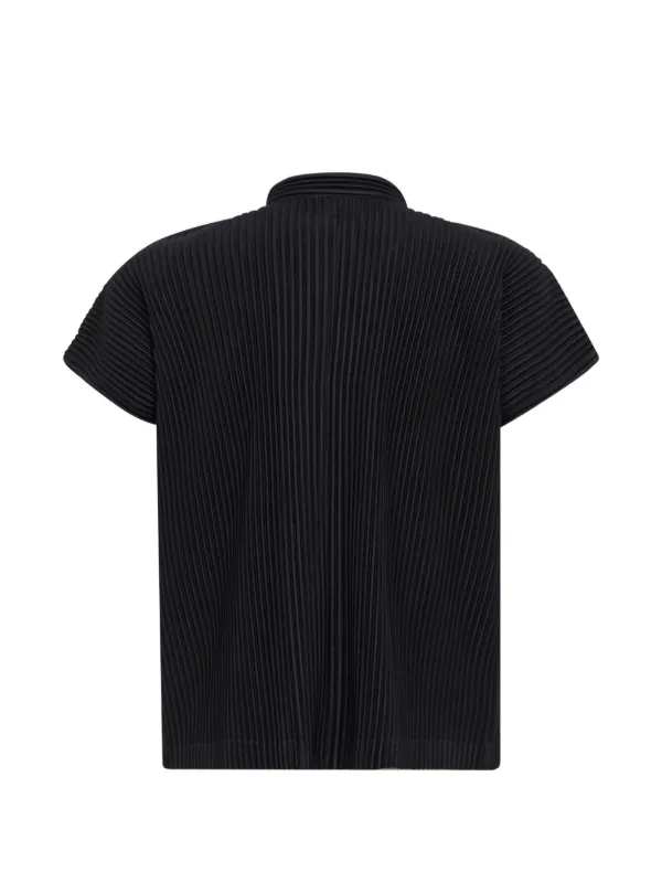 Homme Plissé Issey Miyake Pleated mandarin-collar Sweater | Black