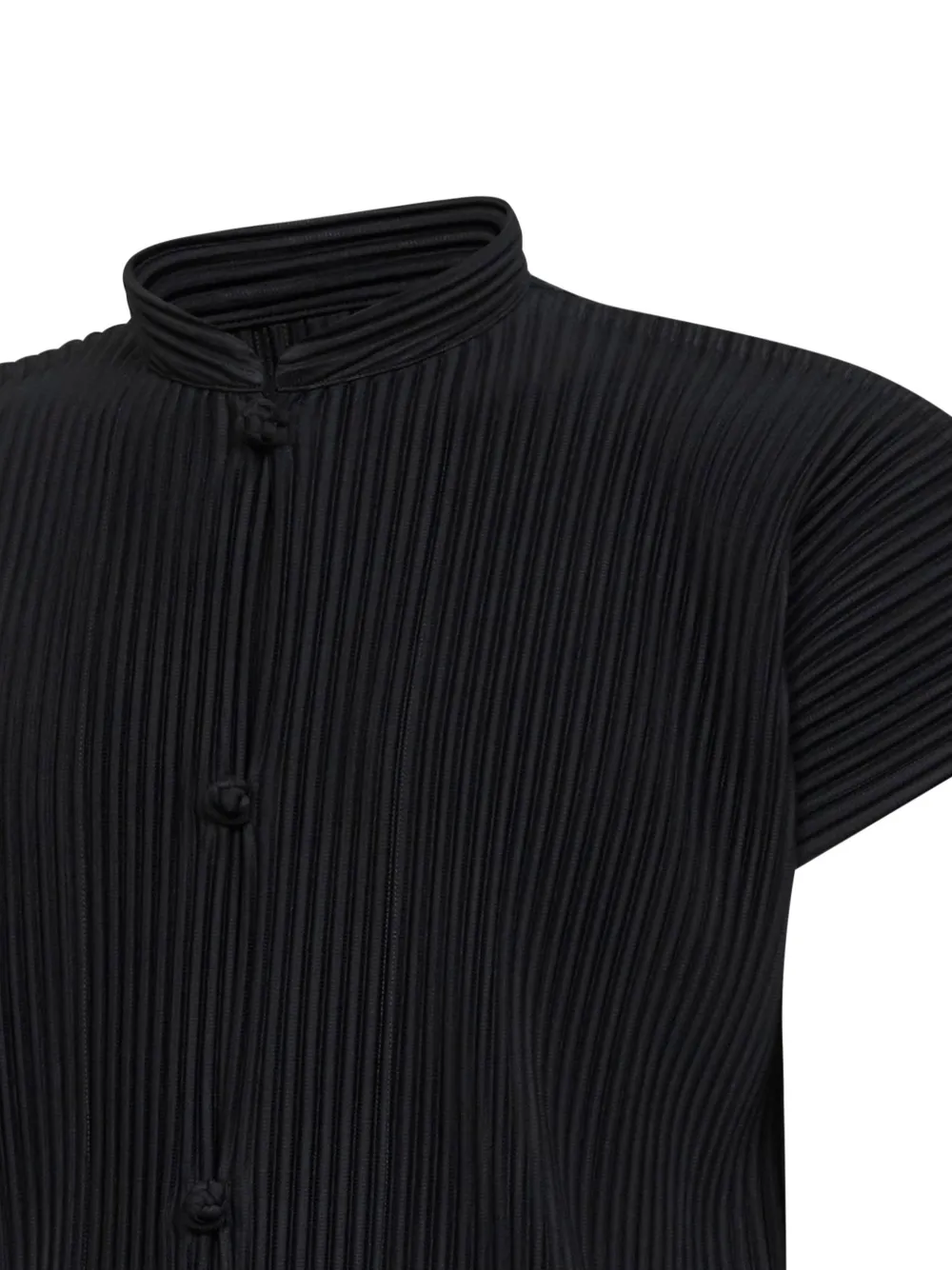 Homme Plissé Issey Miyake Trui met ronde opstaande kraag Zwart