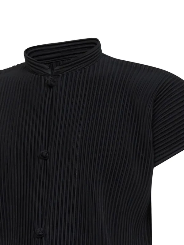 Homme Plissé Issey Miyake Pleated mandarin-collar Sweater | Black