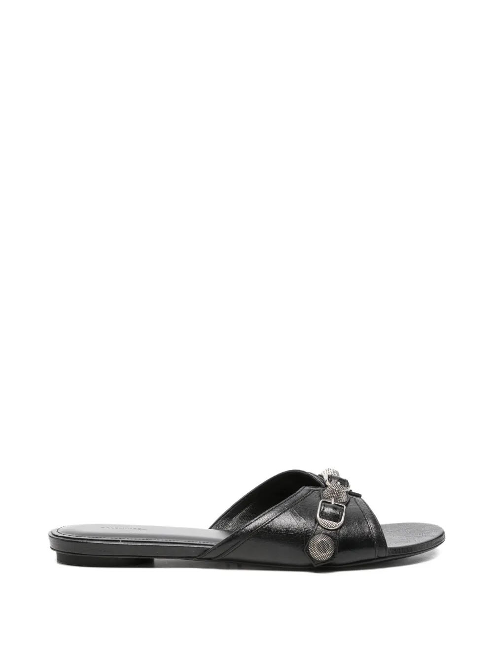 Balenciaga Pre-Owned Cagole studded flat sandals - Nero