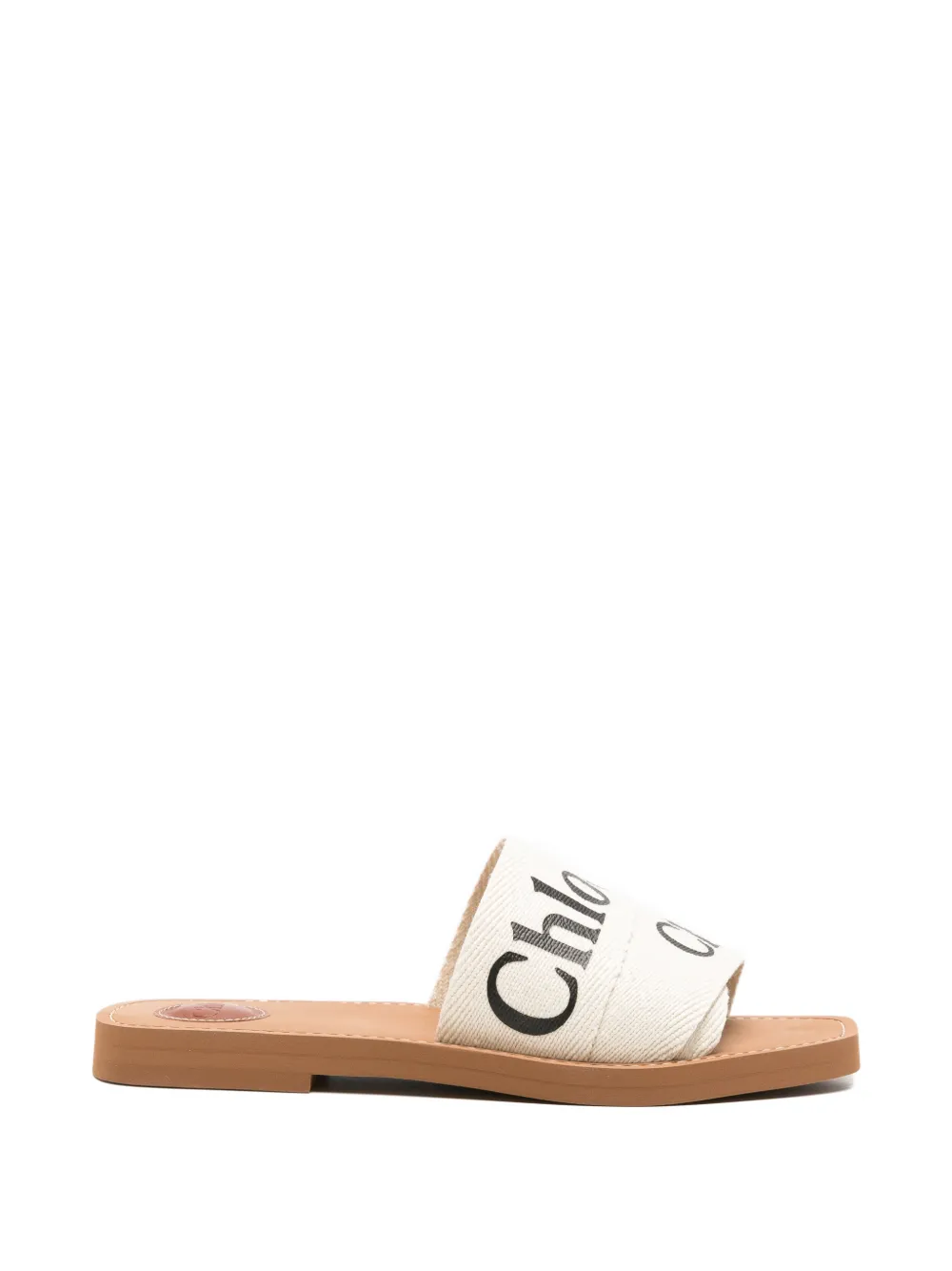 Chloé Pre-Owned Woody logo-detail sandals - Nude