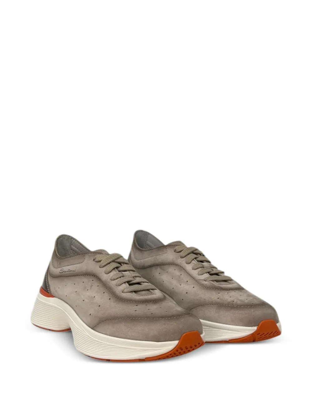 Santoni perforated sneakers Beige