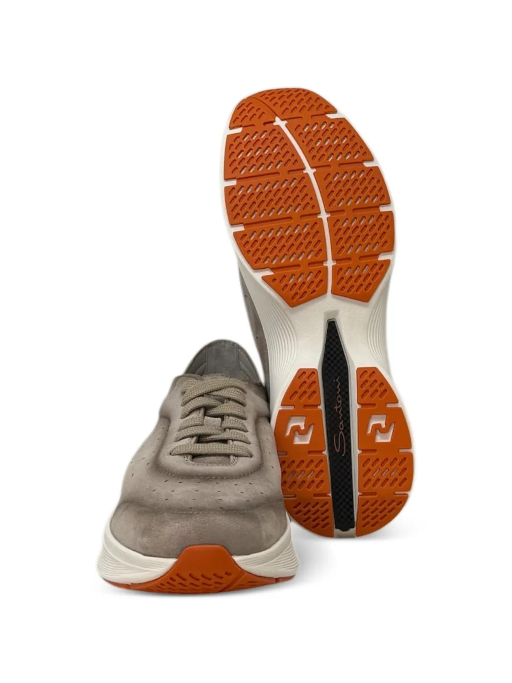 Santoni perforated sneakers Beige