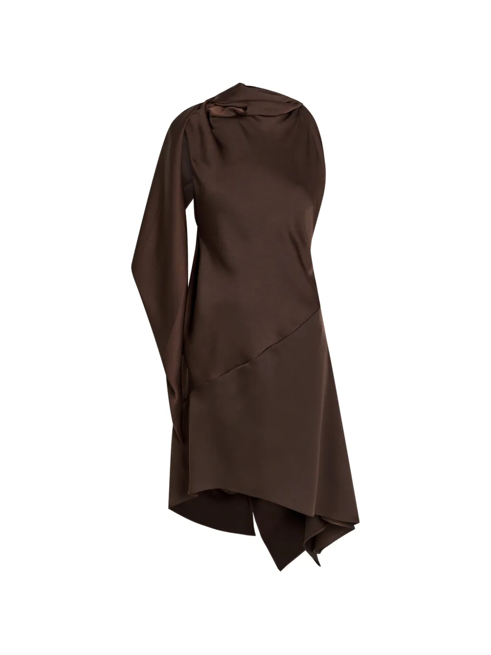 AARON ESH asymmetric draped mini dress - Marrone