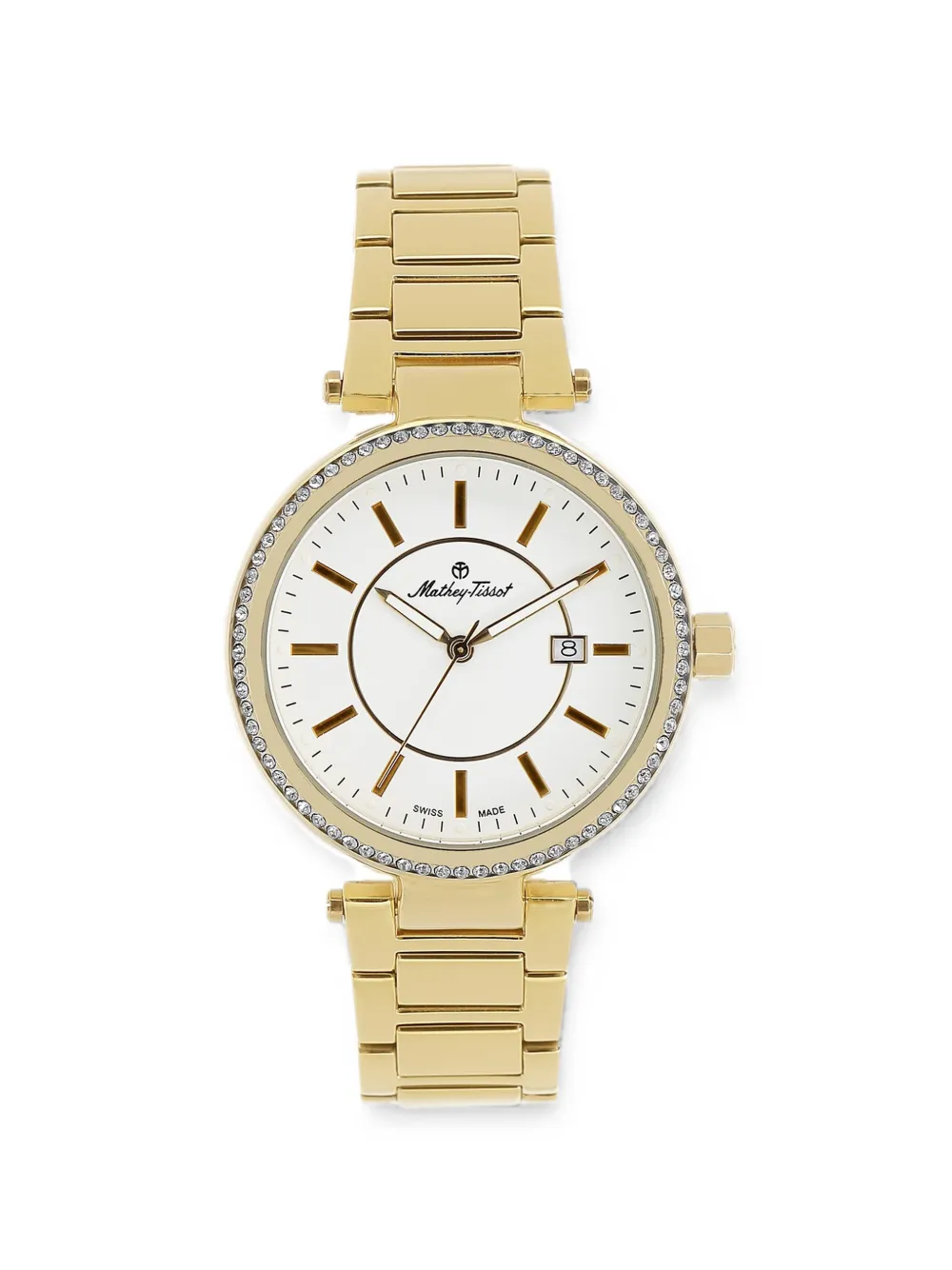 Mathey Tissot crystal-embellished 39mm watch - Bianco