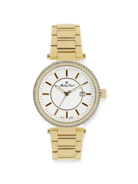 Mathey Tissot 39 mm ur med krystaludsmykning