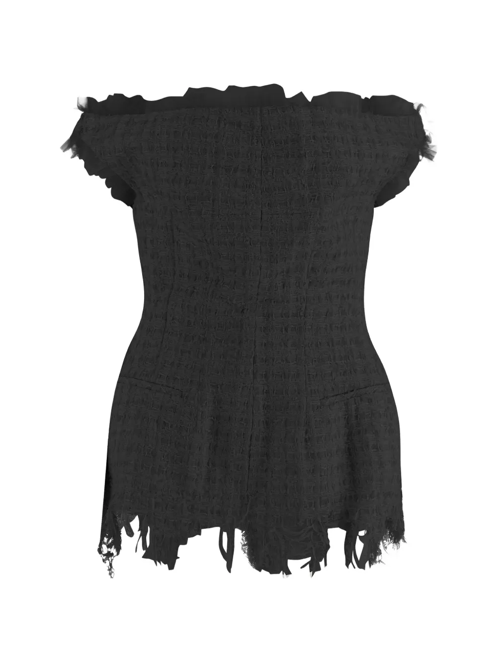 Matières Fécales distressed tweed blouse - Nero