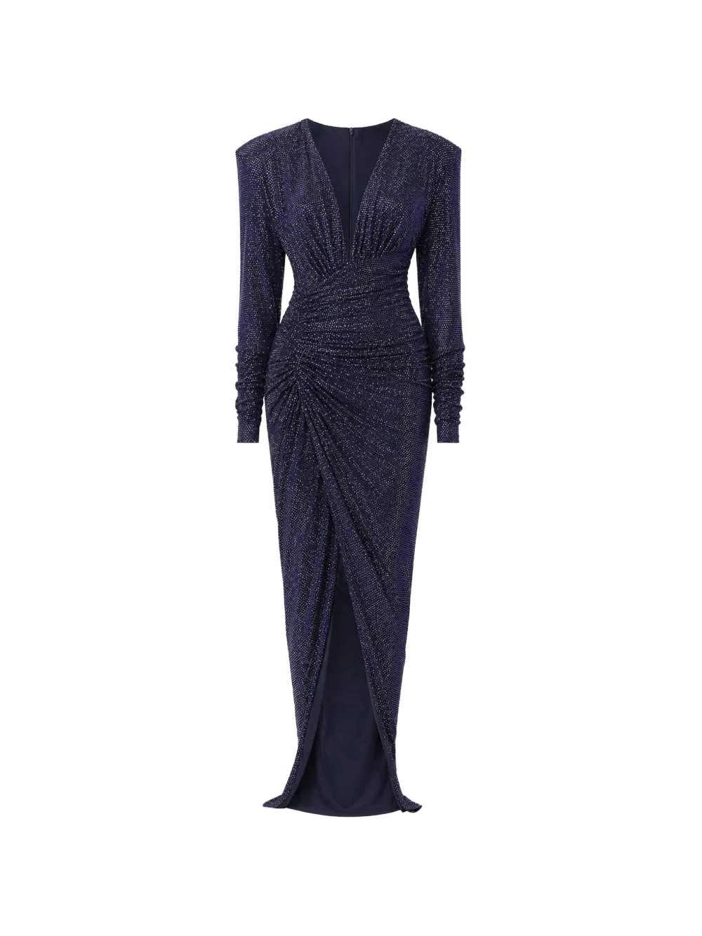 Alexandre Vauthier crystal-embellished draped maxi dress - Blu