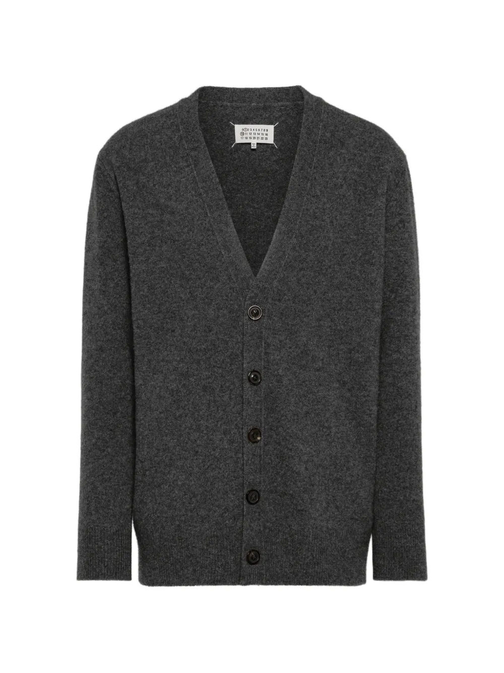 Maison Margiela Button-up Knitted Cardigan In Gray