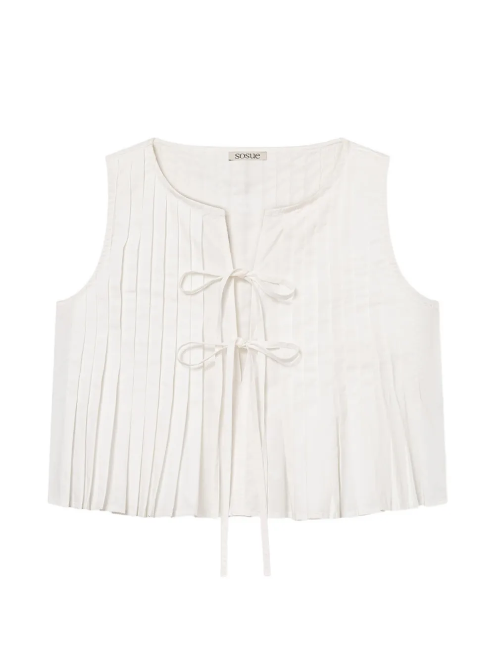 SoSUE Cleo pleated tie-fastening blouse - Bianco